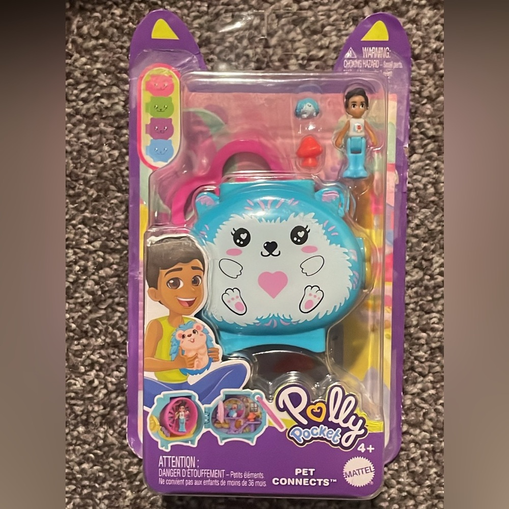 Polly Pocket Pet Connects Hedgehog Playset - Blue